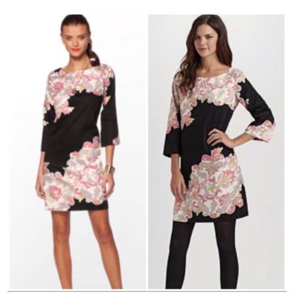 Lilly Pulitzer Womens Shauna Tunic Dress Size 12 Black Pink Formal Beachy Resort - Picture 2 of 10